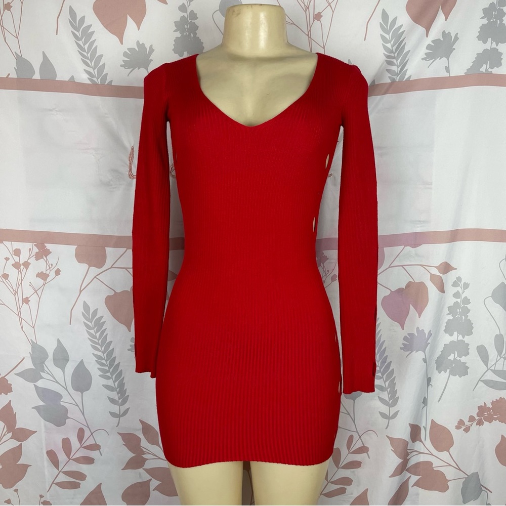 Meek Red bodycon sexy mini‎ dress Sz Small